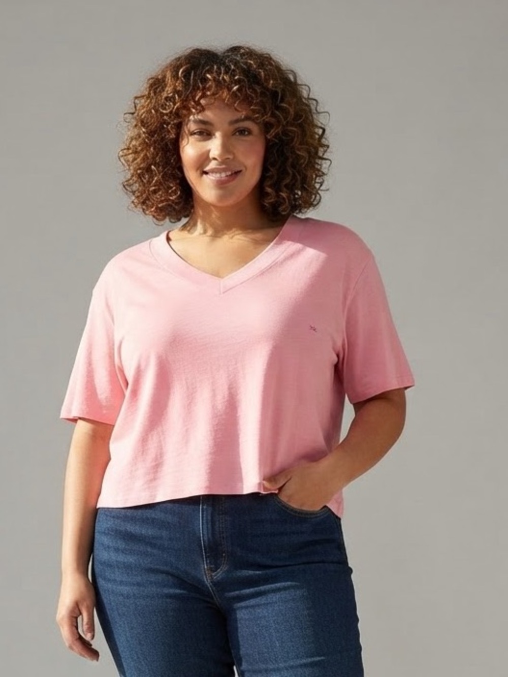 Arizona V-Neck Body Fit Short Sleeve Top